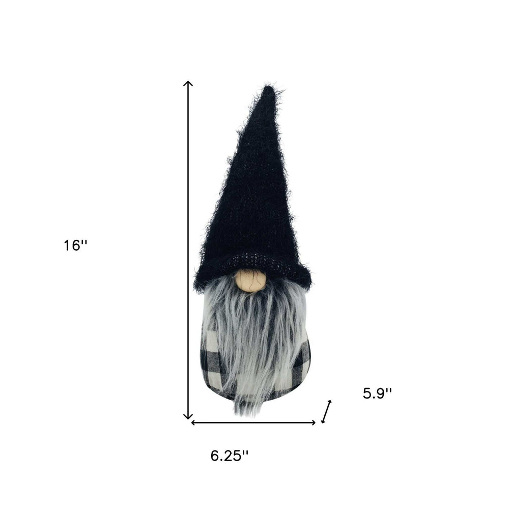 Black and White Buffalo Check Groovy Gnome - Homeroots - Flyclothing LLC