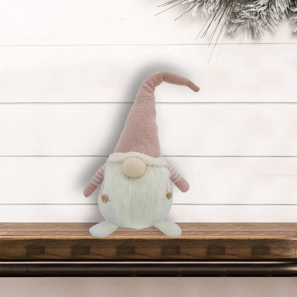 White and Pink Stripe Chubby Gnome - Homeroots - Flyclothing LLC