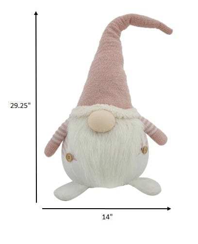 White and Pink Stripe Chubby Gnome - Homeroots - Flyclothing LLC
