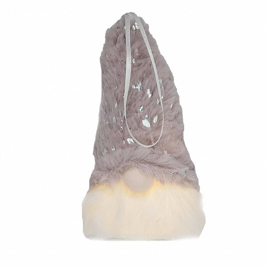 Fluffy Pink and Silver Hanging Light Up Gnome - Homeroots - Flyclothing LLC