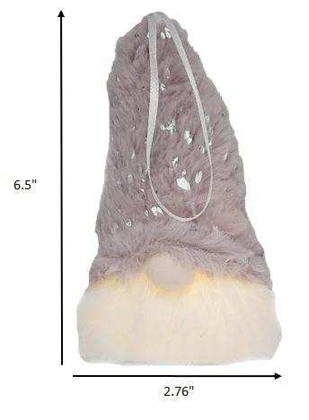Fluffy Pink and Silver Hanging Light Up Gnome - Homeroots - Flyclothing LLC