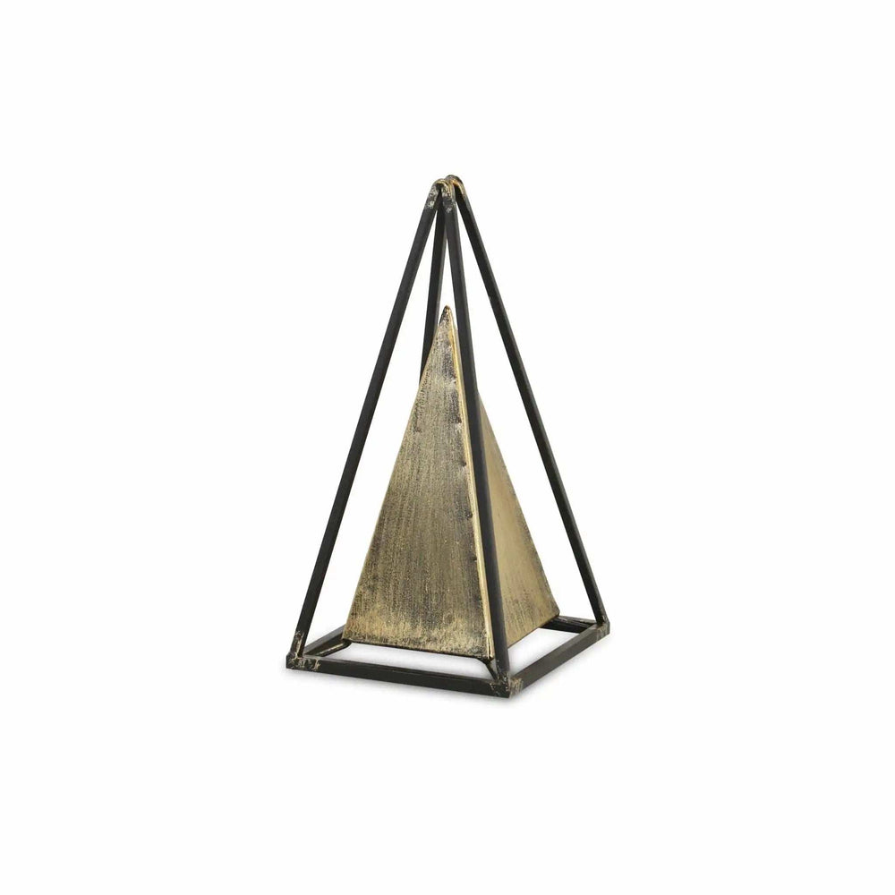 Narrow Metal Triangular Decorative Sculpture - Homeroots - Flyclothing LLC