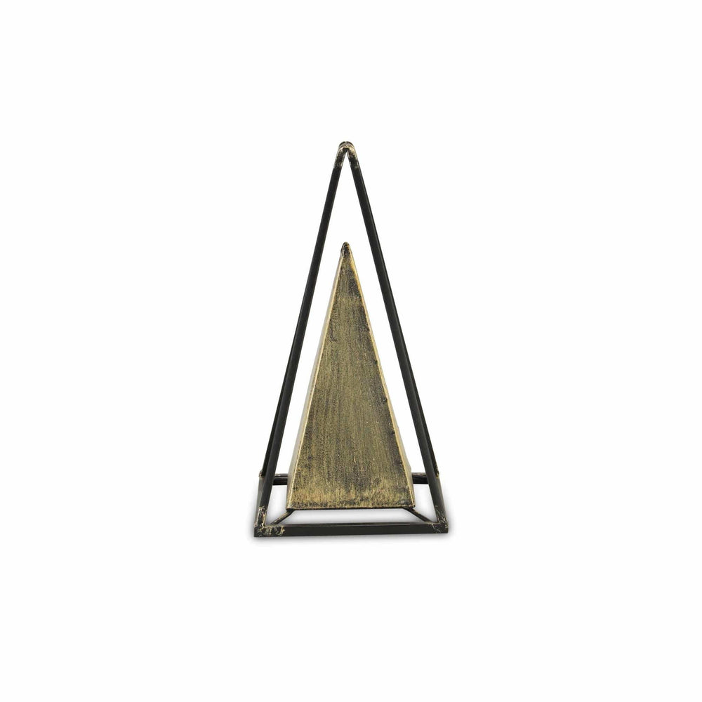 Narrow Metal Triangular Decorative Sculpture - Homeroots - Flyclothing LLC