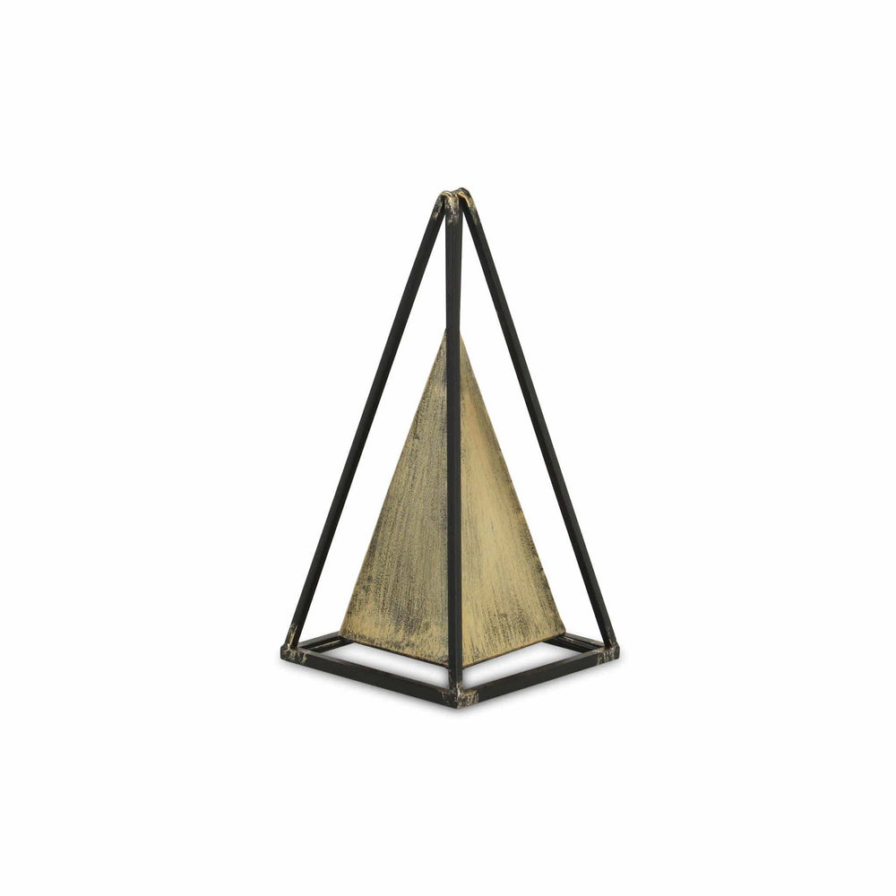 Narrow Metal Triangular Decorative Sculpture - Homeroots - Flyclothing LLC