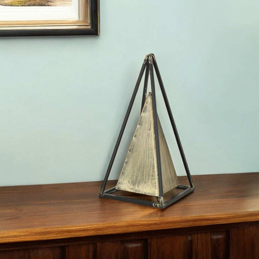 Narrow Metal Triangular Decorative Sculpture - Homeroots - Flyclothing LLC