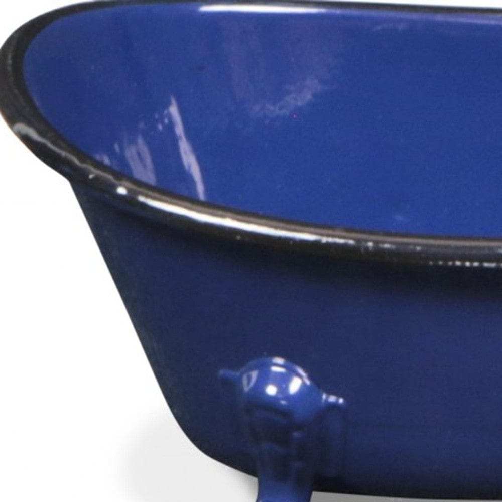 Navy Blue Metal Bath Tub Sculpture - Homeroots - Flyclothing LLC