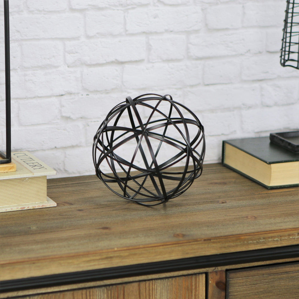 6" Black Murano Glass Hand Painted Tabletop Sculpture - Homeroots