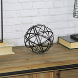 6" Black Murano Glass Hand Painted Tabletop Sculpture - Homeroots