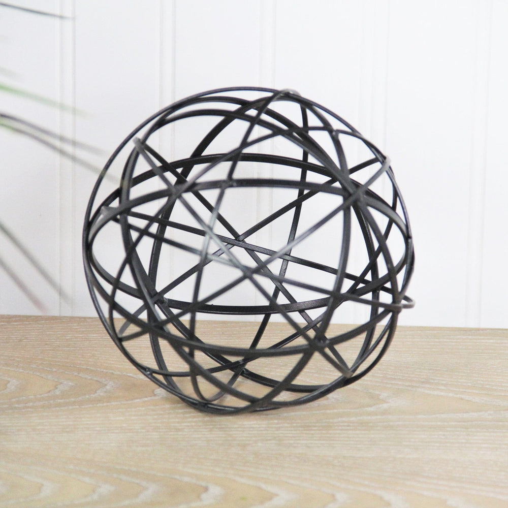 6" Black Murano Glass Hand Painted Tabletop Sculpture - Homeroots