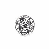 6" Black Murano Glass Hand Painted Tabletop Sculpture - Homeroots