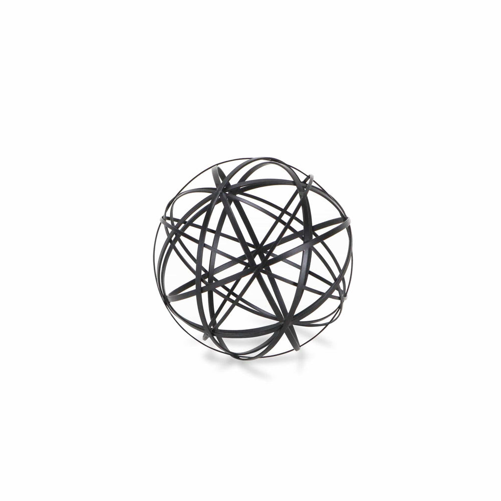 6" Black Murano Glass Hand Painted Tabletop Sculpture - Homeroots