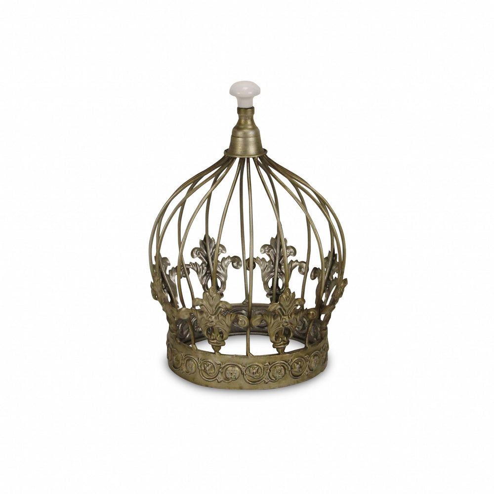 10" Bronze Metal Hand Painted Decorative Crown - Homeroots - Flyclothing LLC