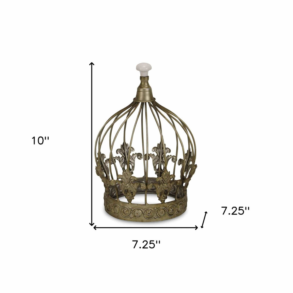 10" Bronze Metal Hand Painted Decorative Crown - Homeroots - Flyclothing LLC