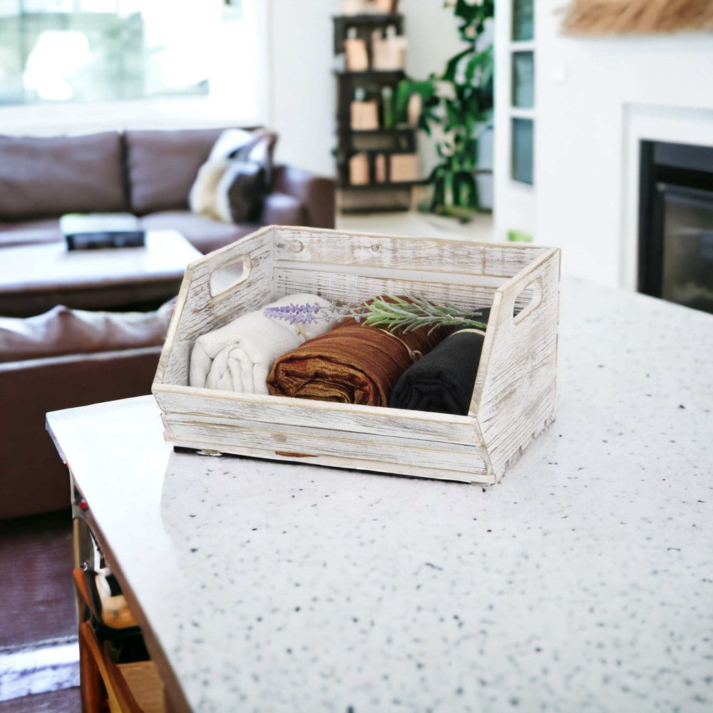 Distressed Gray Wooden Storage Box - Homeroots - Flyclothing LLC