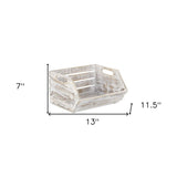 Distressed Gray Wooden Storage Box - Homeroots - Flyclothing LLC