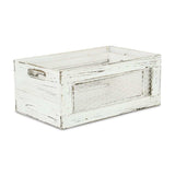 Set of Two Rustic Whitewash Chicken Wire Sides Wooden Crates - Homeroots - Flyclothing LLC