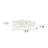 Set of Two Rustic Whitewash Chicken Wire Sides Wooden Crates - Homeroots - Flyclothing LLC