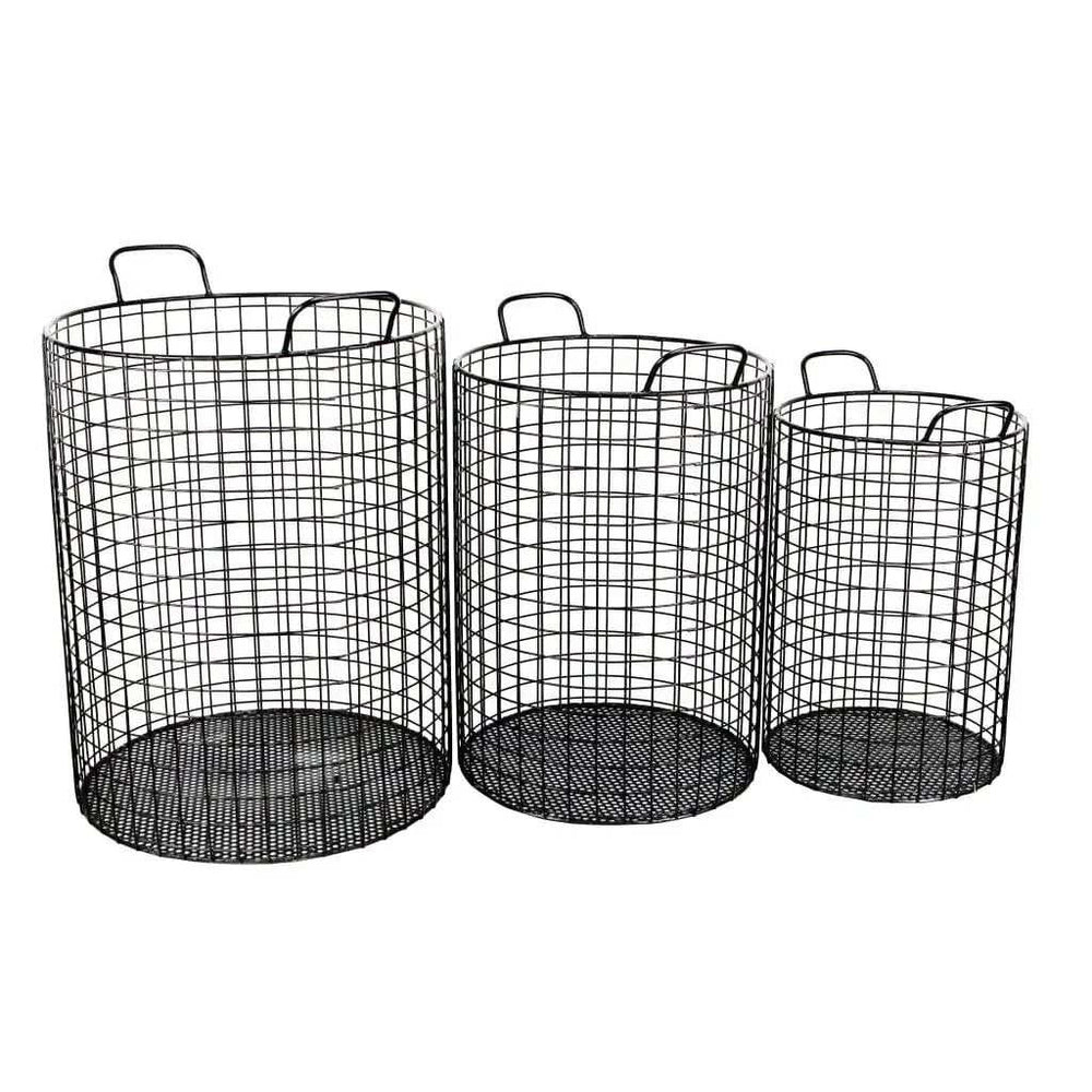 Set of Three Metal Wire Storage Baskets - Homeroots - Flyclothing LLC