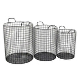 Set of Three Metal Wire Storage Baskets - Homeroots - Flyclothing LLC