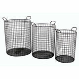 Set of Three Metal Wire Storage Baskets - Homeroots - Flyclothing LLC