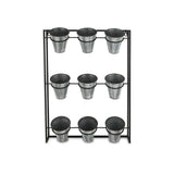 Nine Pot Metal Framed Wall Planter - Homeroots - Flyclothing LLC
