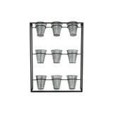 Nine Pot Metal Framed Wall Planter - Homeroots - Flyclothing LLC