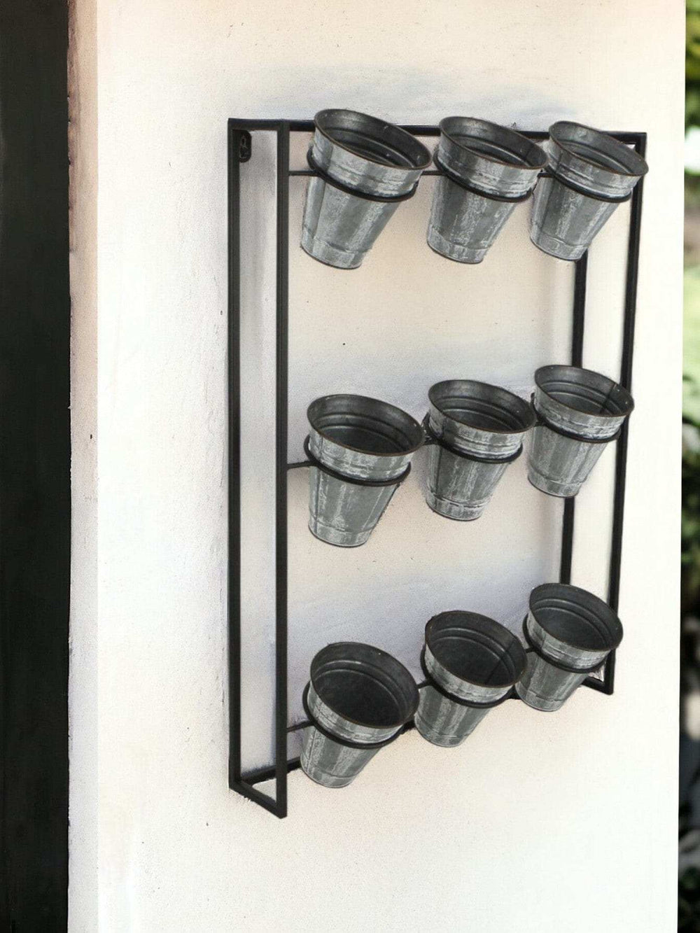 Nine Pot Metal Framed Wall Planter - Homeroots - Flyclothing LLC