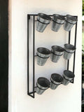 Nine Pot Metal Framed Wall Planter - Homeroots - Flyclothing LLC