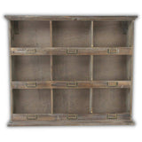 Rustic Nine Slot Wooden Open Wall Cabinet - Homeroots - Flyclothing LLC