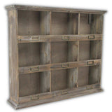 Rustic Nine Slot Wooden Open Wall Cabinet - Homeroots - Flyclothing LLC