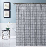Gray Modern Striped Crinkle Shower Curtain - Homeroots - Flyclothing LLC