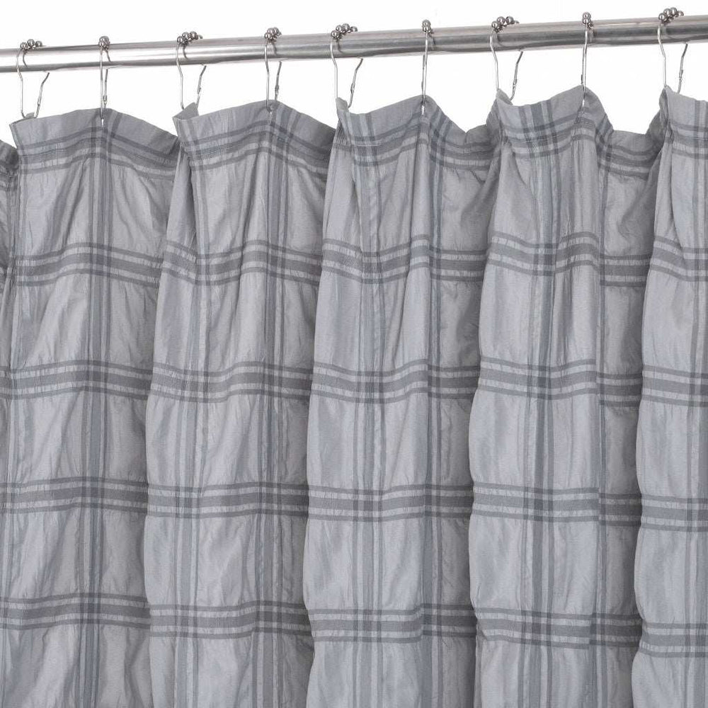 Gray Modern Striped Crinkle Shower Curtain - Homeroots - Flyclothing LLC
