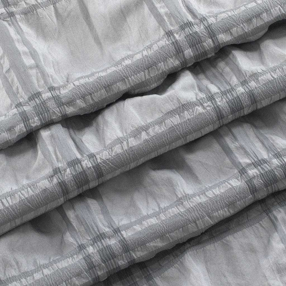 Gray Modern Striped Crinkle Shower Curtain - Homeroots - Flyclothing LLC