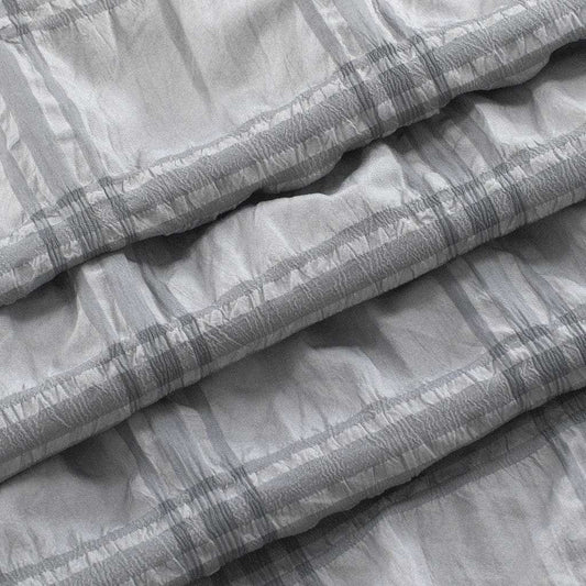 Gray Modern Striped Crinkle Shower Curtain - Homeroots - Flyclothing LLC