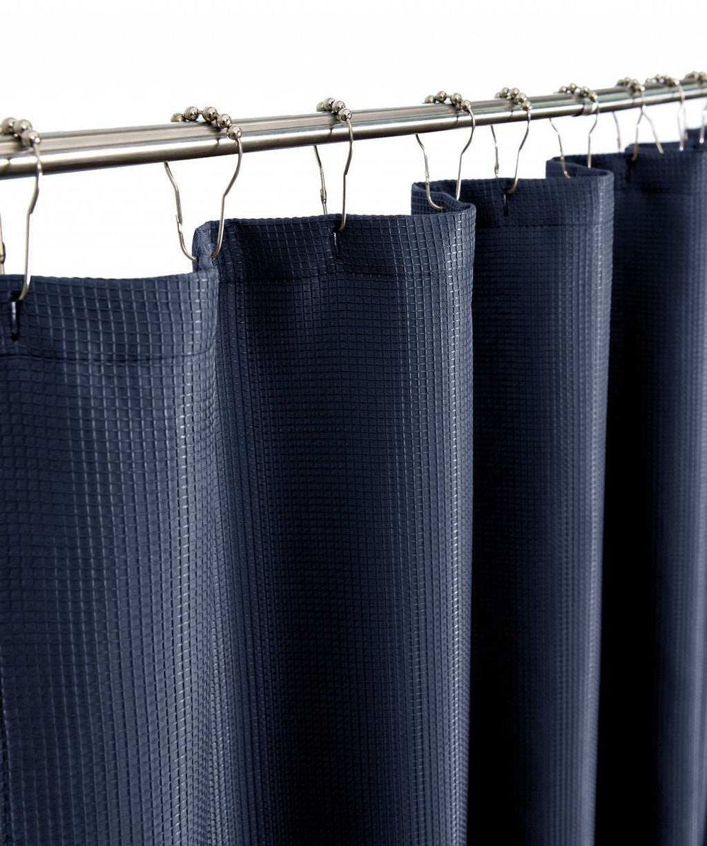 Luxurious Navy Waffle Weave Shower Curtain - Homeroots - Flyclothing LLC