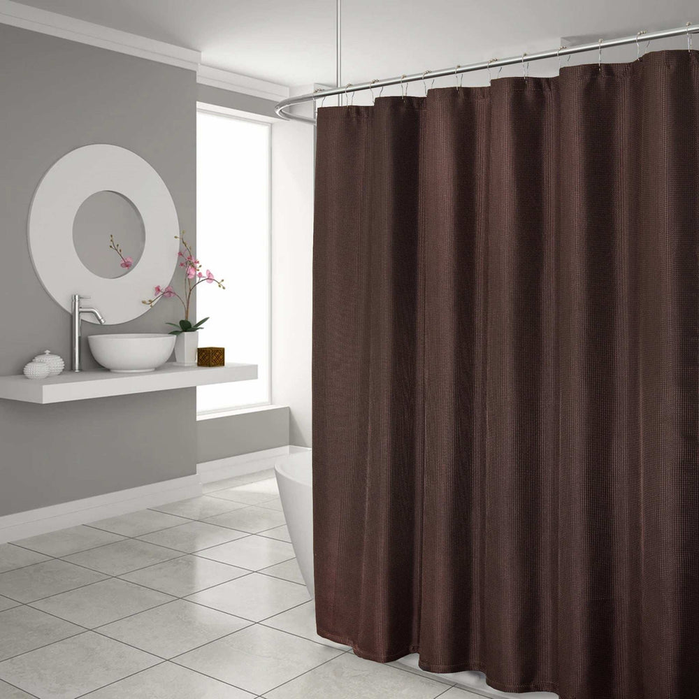 Luxurious Brown Waffle Weave Shower Curtain - Homeroots - Flyclothing LLC