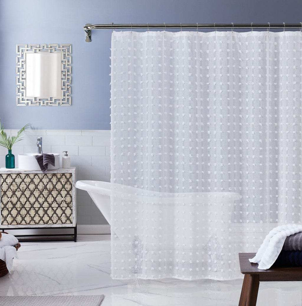 White Puff Sheer Shower Curtain - Homeroots - Flyclothing LLC