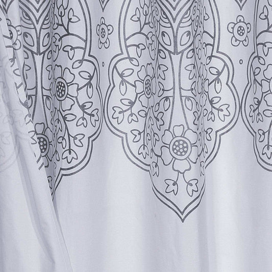 Silver Decorative Medallion Shower Curtain - Homeroots - Flyclothing LLC