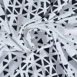 Navy and White Geo Illusion Shower Curtain - Homeroots - Flyclothing LLC