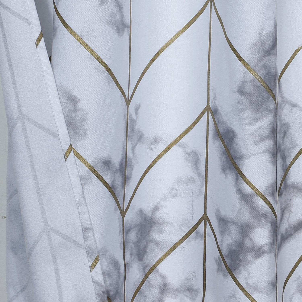 Silver Marble and Geo Pattern Shower Curtain - Homeroots - Flyclothing LLC