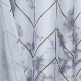 Silver Marble and Geo Pattern Shower Curtain - Homeroots - Flyclothing LLC