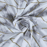 Silver Marble and Geo Pattern Shower Curtain - Homeroots - Flyclothing LLC