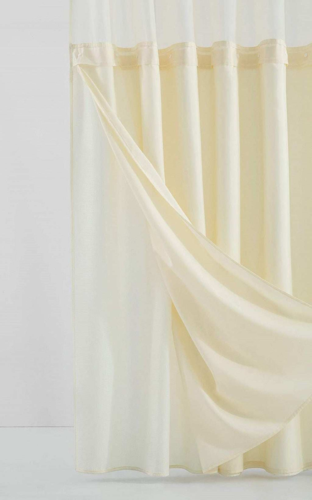 Ivory Sheer and Grid Shower Curtain and Liner Set - Homeroots - Flyclothing LLC