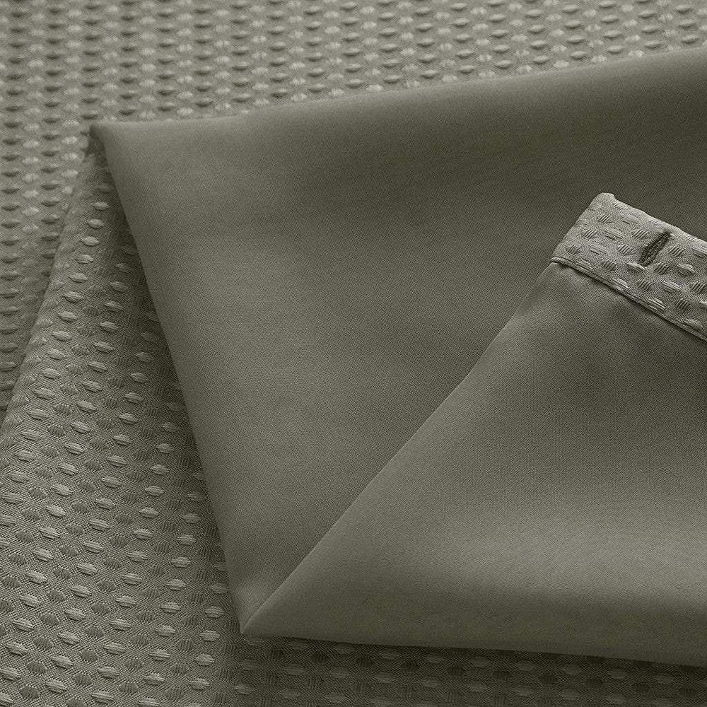 Gray Sheer and Grid Shower Curtain and Liner Set - Homeroots - Flyclothing LLC