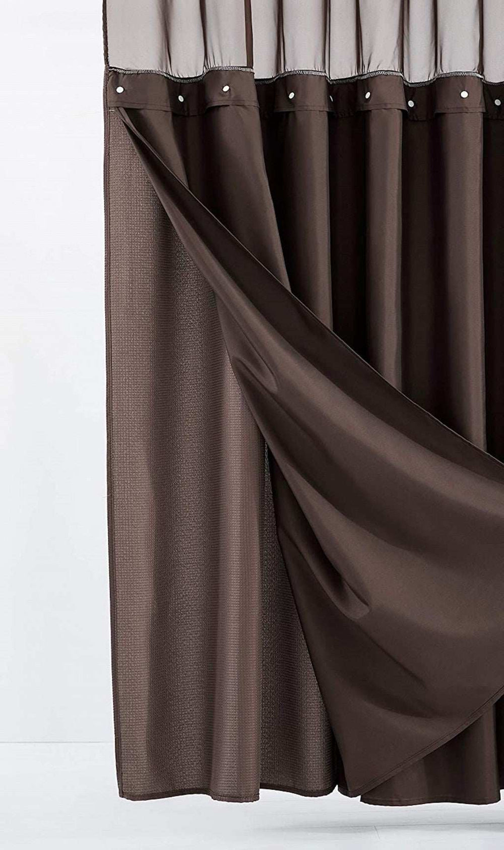 Brown Modern Grid Shower Curtain and Liner Set - Homeroots - Flyclothing LLC