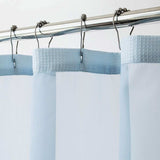 Light Blue Sheer and Grid Shower Curtain and Liner Set - Homeroots - Flyclothing LLC