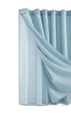 Light Blue Sheer and Grid Shower Curtain and Liner Set - Homeroots - Flyclothing LLC