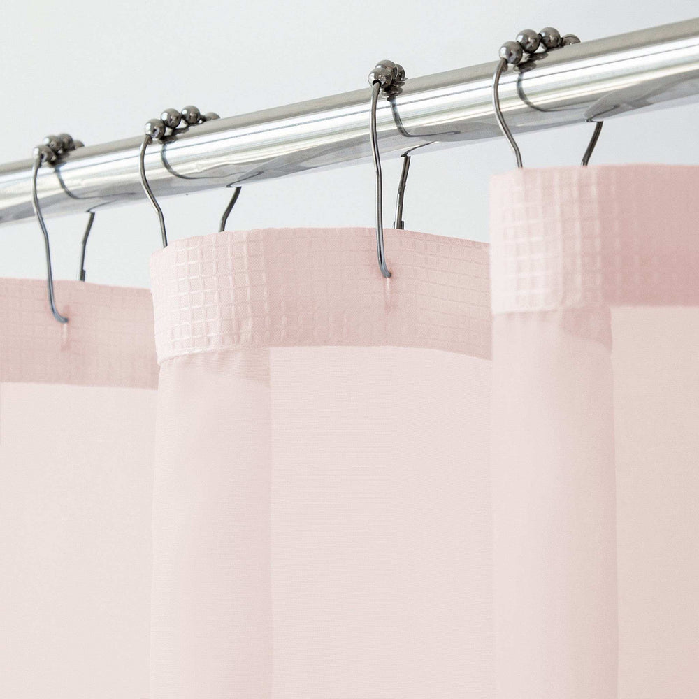 Blush Sheer and Grid Shower Curtain and Liner Set - Homeroots - Flyclothing LLC