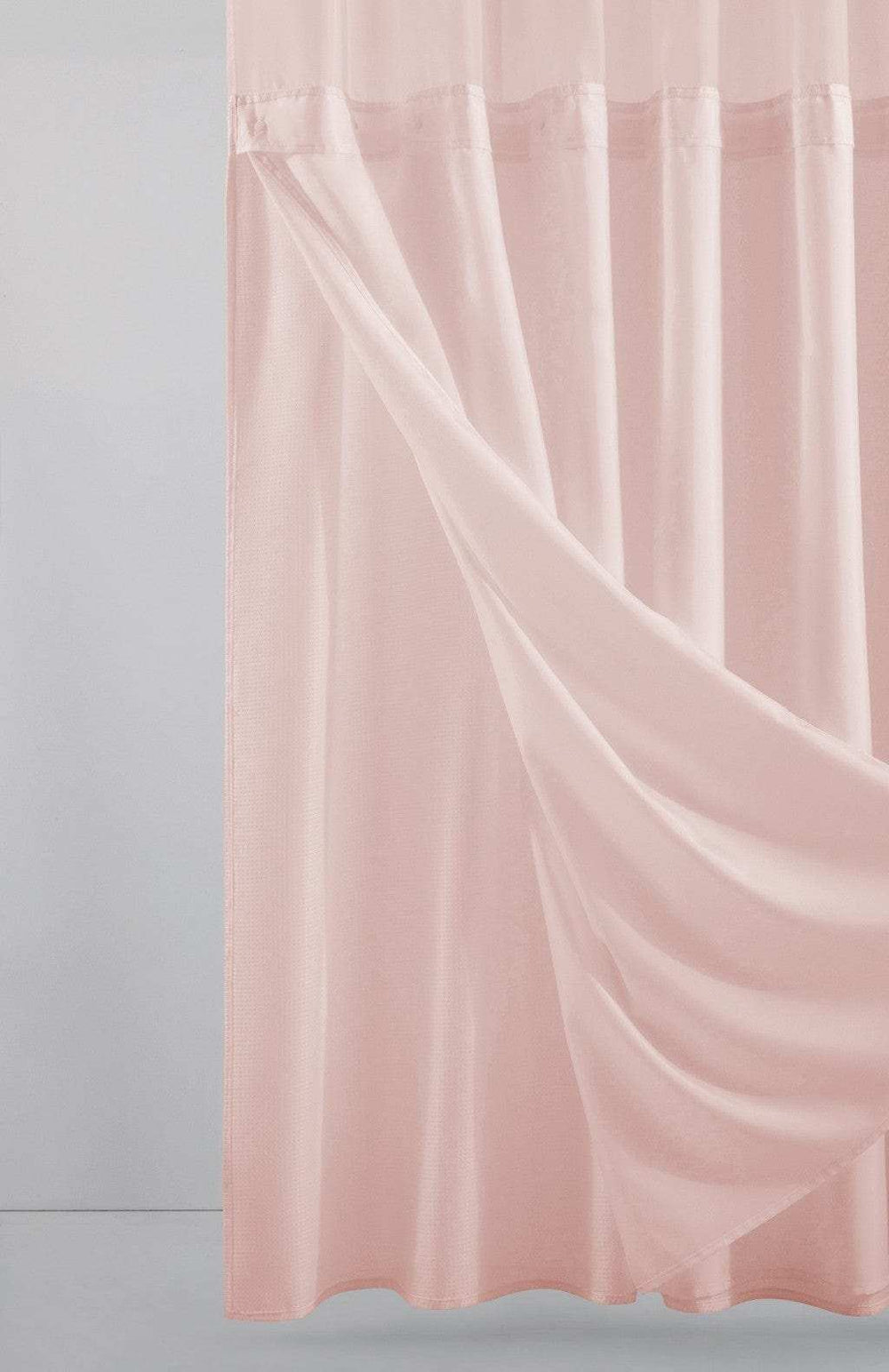 Blush Sheer and Grid Shower Curtain and Liner Set - Homeroots - Flyclothing LLC