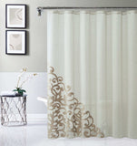 Gold Contemporary Velvet Scroll Shower Curtain - Homeroots - Flyclothing LLC